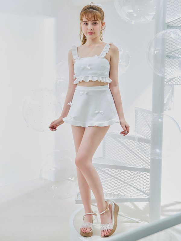 画像7: 【即日発送】【ビキニ】【水着】立体リボンフリルスカートビキニ  3点セット [FB01] (7)