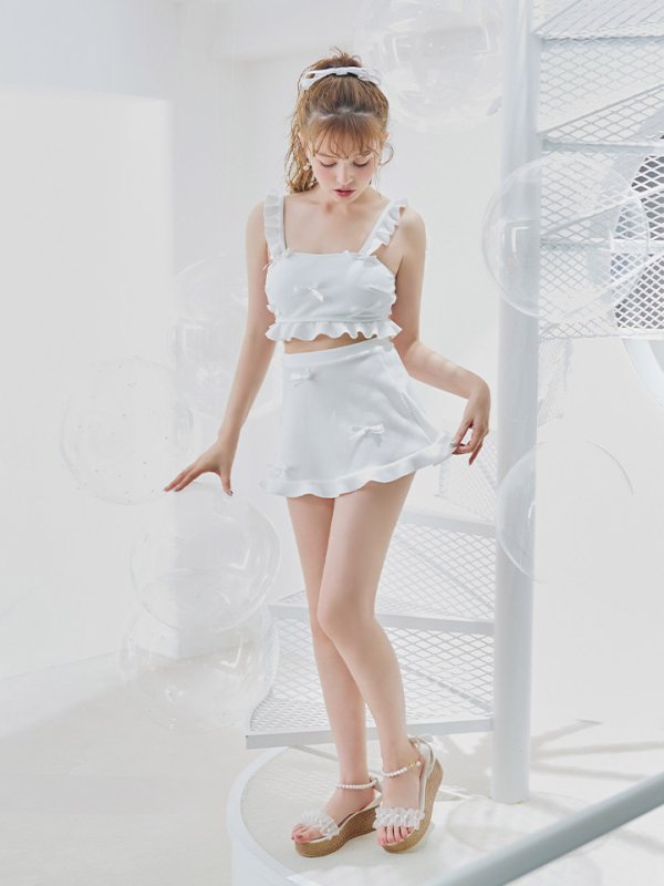 画像11: 【即日発送】【ビキニ】【水着】立体リボンフリルスカートビキニ  3点セット [FB01] (11)