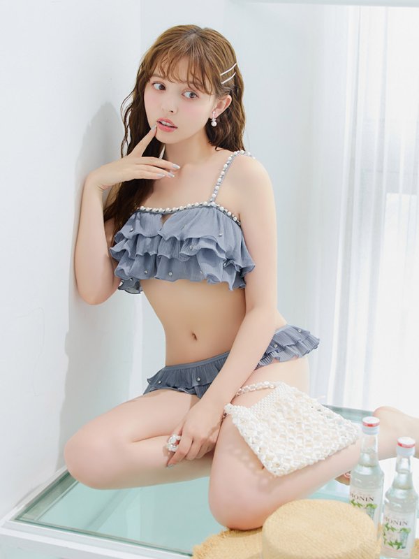 画像28: 【即日発送】【ビキニ】【水着】 ガーリーフリル×ビスチェ セットアップ ビキニ 2点セット[YMT] (28)