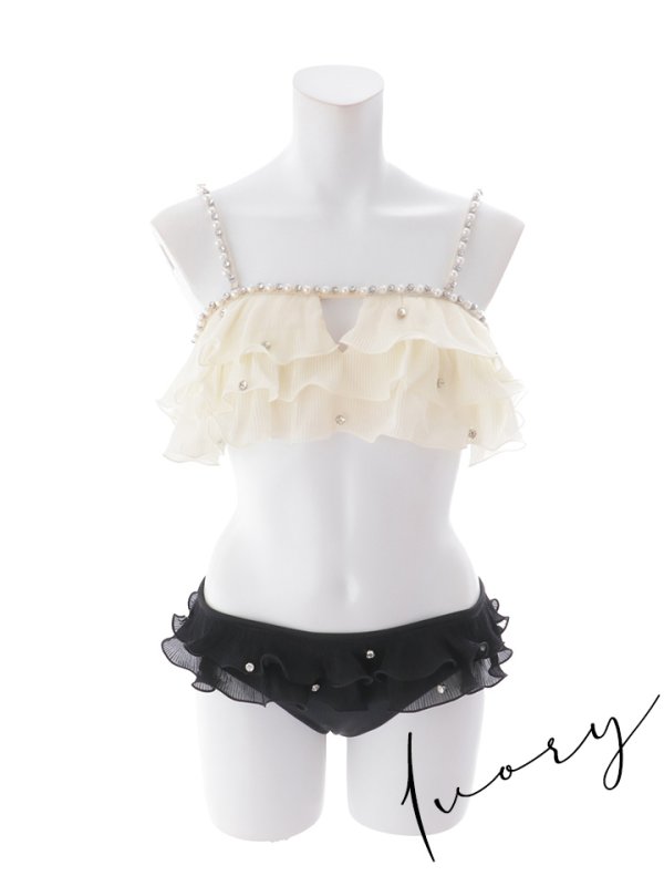 画像48: 【一部予約商品/6月上旬発送予定】【ビキニ】【水着】 ガーリーフリル×ビスチェ セットアップ ビキニ 2点セット[FB01] (48)