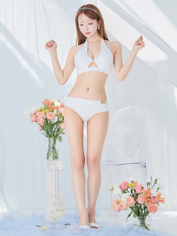 画像7: 【即日発送】【ビキニ】【水着】クロスホルターネックビキニ 2点セット [YMT] (7)