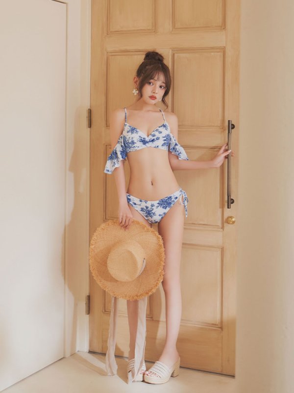 画像21: 【ビキニ】【水着】オフショル花柄リゾートビキニ 2点セット [FB01]【予約 / 6月中旬発送予定】 (21)