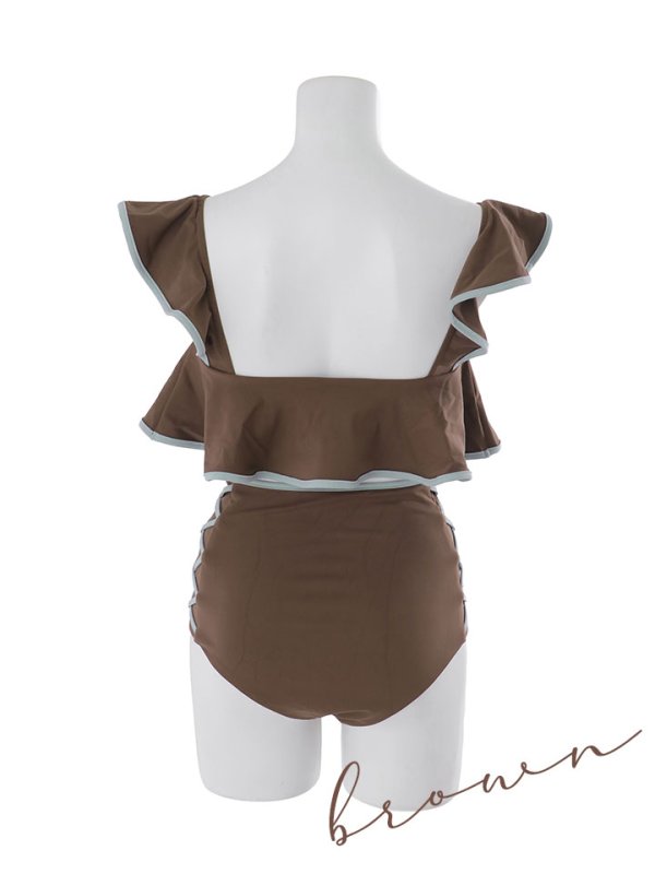 画像23: 【ビキニ】【水着】フリル×バイカラー・ハイウエストビキニ 2点セット 2点セット[FB01]【予約 /6月上旬発送予定】 (23)