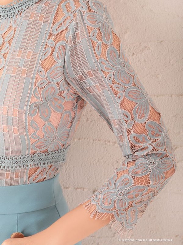 画像6: 【Andy ANDY Fashion Press 09 COLLECTION 05】フラワーレース/ ゴールドボタンデザイン/ 七分袖/ 長袖/ 袖あり/ プリーツ/ ミニドレス/ キャバドレス[OF05] (6)