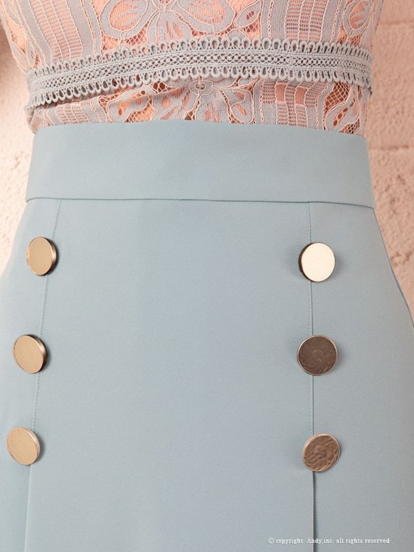 画像7: 【Andy ANDY Fashion Press 09 COLLECTION 05】フラワーレース/ ゴールドボタンデザイン/ 七分袖/ 長袖/ 袖あり/ プリーツ/ ミニドレス/ キャバドレス[OF05] (7)