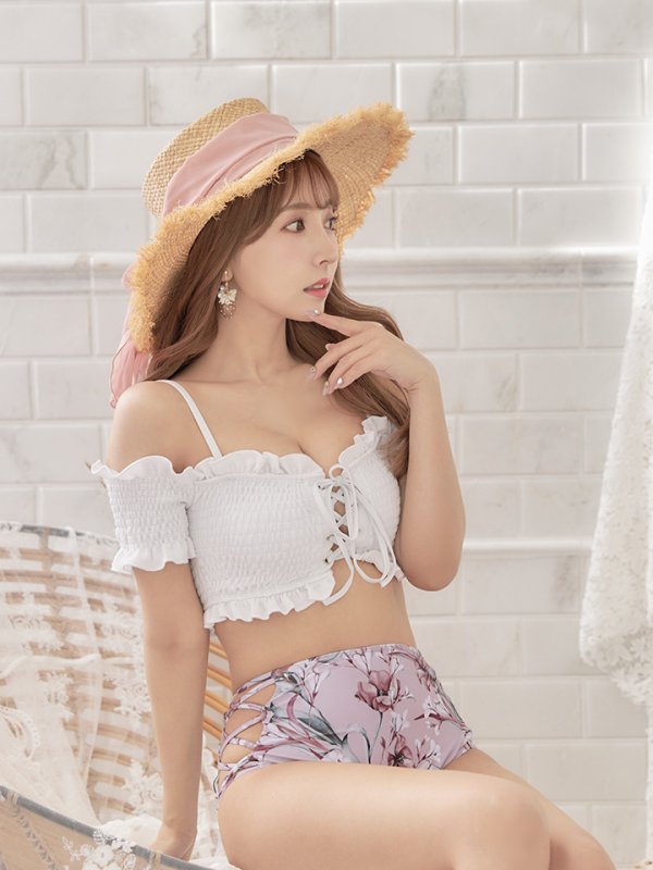 画像3: 【即日発送】【ビキニ】【水着小物：帽子】カラーリボンストローハット[YMT] (3)