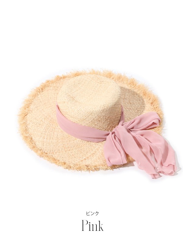画像9: 【即日発送】【ビキニ】【水着小物：帽子】カラーリボンストローハット[YMT] (9)