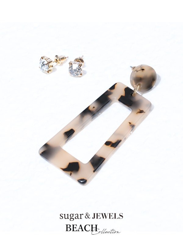 画像5: 【アクセサリー：ピアス】【水着小物：アクセサリー】 大ぶりべっ甲ピアス[HC03-U] (5)