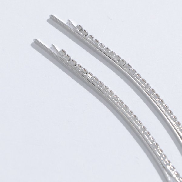 画像3: 【アクセサリー：ヘアアクセ】ビジューシルバーヘアピン【1カラー】[YMT] (3)