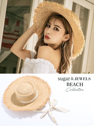 ビキニ】【水着小物：帽子】麦わらフリンジストローハット [YMT
