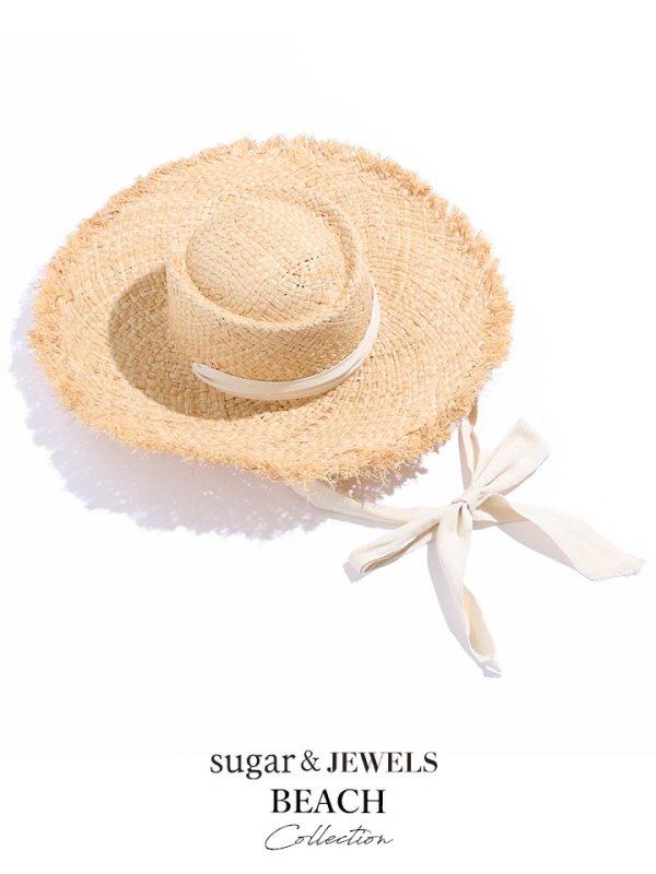 画像2: 【即日発送】【ビキニ】【水着小物：帽子】麦わら帽子 / ハット / 帽子 / リボン  [YMT] (2)