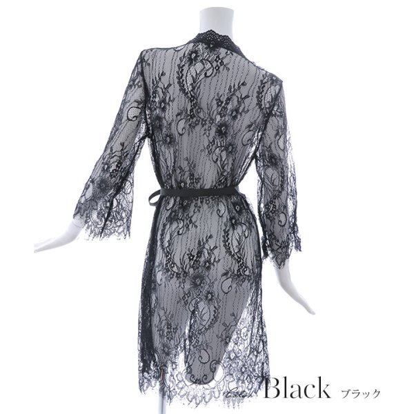 画像3: 【即日発送】【ビキニ】【水着小物：カーディガン】リボン付きロングスリーブレースカーディガン[YMT] (3)