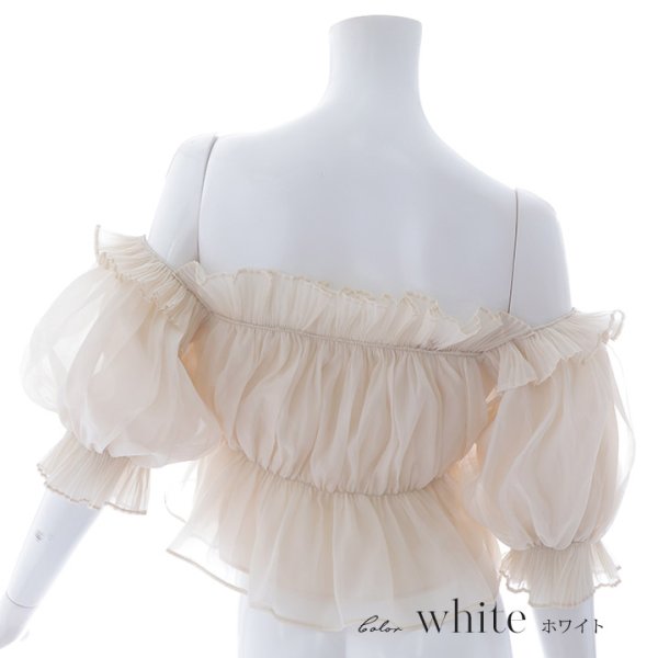 画像12: 【即日発送】【水着小物：カーディガン】シャーリング/オフショルトップス[FB01] (12)