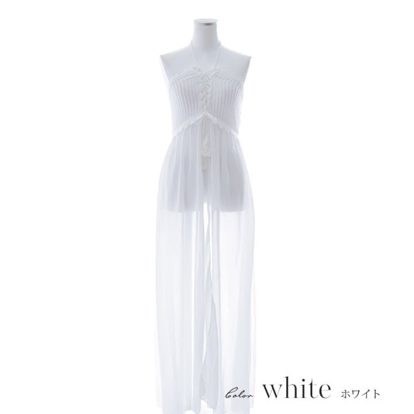 画像2: 【即日発送】【ビキニ】【水着小物：カーディガン】前開きベアパレオワンピース[YMT] (2)