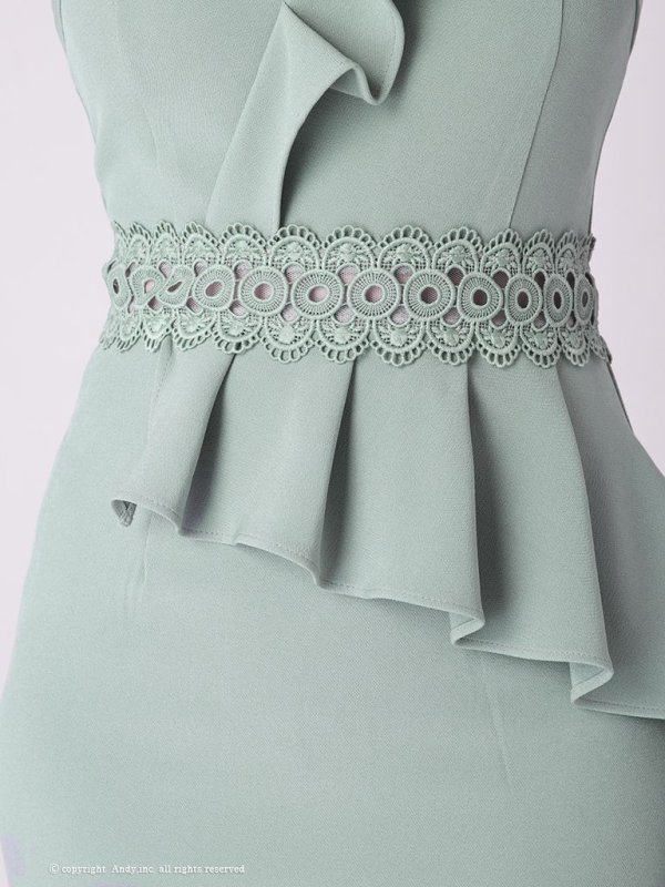 画像25: 【ANDY/アンディ】ペプラム/ フリル/ ワンカラー/ レース切り替え/ ノースリーブ/ タイト/ ミニドレス/ キャバドレス[OF05] (25)