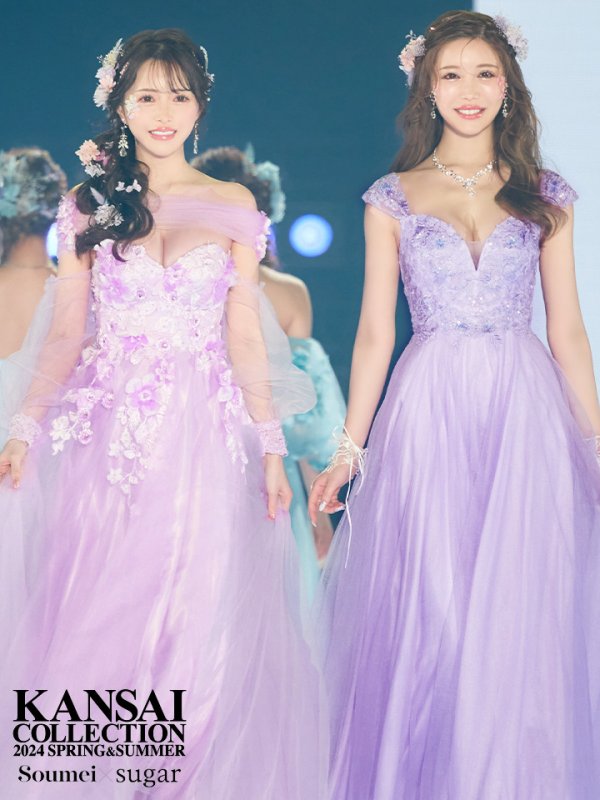 画像3: 【桜伊みやこ/関西コレクション着用】【Lip line/リップライン】フラワー刺繍/ ノースリーブ/ Aライン/ フレア/ プリンセス/ ロングドレス/ キャバドレス long[HC03] (3)