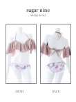 画像17: 値下げ！【ビキニ】【水着】オフショル/ フリルショルダー/ バンドゥ/ フロントリボン/ フラワービキニ[YMT] (17)
