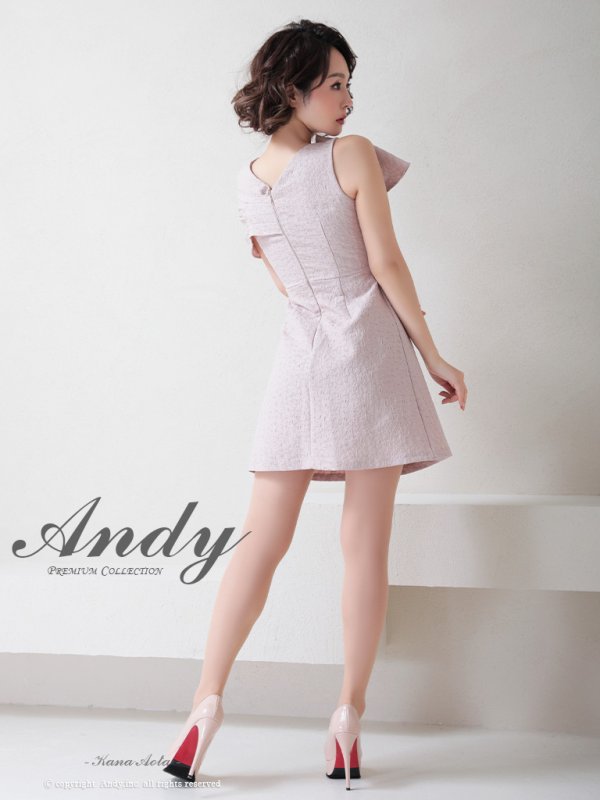画像24: 【Andy ANDY Fashion Press 14 COLLECTION 04】ジャガード/ ワンカラー/ デコルテクロスリボン/ アシンメトリー/ フレア/ Aライン/ 台形スカート/ ミニドレス/ キャバドレス[OF05] (24)