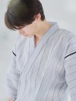 画像10: 【即日発送】【メンズ甚平】白地に黒縞模様甚平【甚平・下駄セット】[YMT] (10)