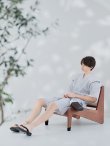 画像13: 【即日発送】【メンズ甚平】白地に黒縞模様甚平【甚平・下駄セット】[YMT] (13)