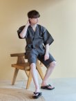 画像6: 【即日発送】【メンズ甚平】黒地にストライプのメンズ甚平【甚平・下駄セット】[YMT] (6)