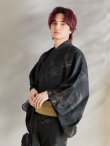 画像11: 【即日発送！】【メンズ浴衣】ブラック×シンプル金魚浴衣【浴衣・帯・下駄セット】 OBI-MS-003-wk-5-Y [YMT] (11)