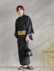 画像5: 【即日発送！】【メンズ浴衣】ブラック×シンプル金魚浴衣【浴衣・帯・下駄セット】 OBI-MS-003-wk-5-Y [YMT] (5)