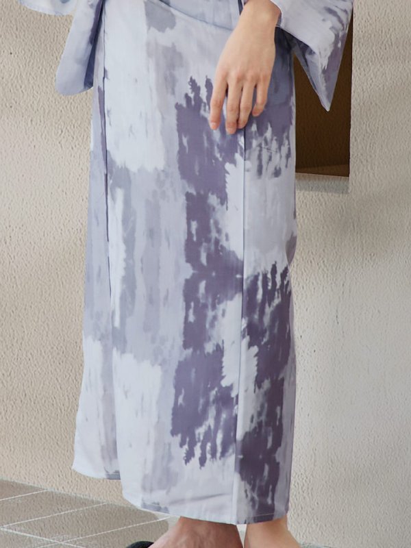 画像18: 【即日発送！】【メンズ浴衣】くすみブルーグレーモザイク柄浴衣【浴衣３点セット 浴衣/帯/下駄】[YMT] (18)