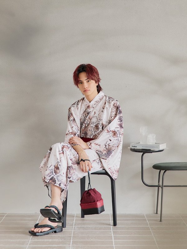 画像11: 【即日発送！】【メンズ浴衣】パイソン柄浴衣【浴衣３点セット 浴衣/帯/下駄】[YMT] (11)