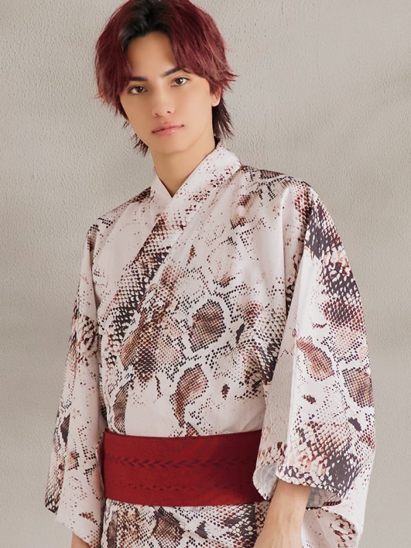 画像15: 【即日発送！】【メンズ浴衣】パイソン柄浴衣【浴衣３点セット 浴衣/帯/下駄】[YMT] (15)