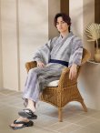 画像11: 【即日発送！】【メンズ浴衣】シンプルアート浴衣【浴衣・帯・下駄セット】 OBI-MS-002-wk-1-BL [YMT] (11)