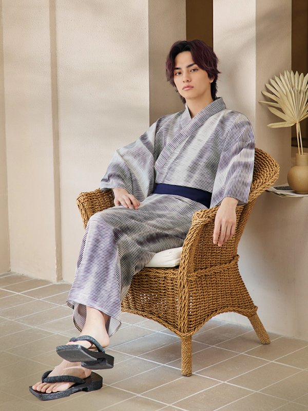 画像11: 【即日発送！】【メンズ浴衣】シンプルアート浴衣【浴衣３点セット 浴衣/帯/下駄】[YMT] (11)