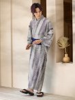 画像5: 【即日発送！】【メンズ浴衣】シンプルアート浴衣【浴衣・帯・下駄セット】 OBI-MS-002-wk-1-BL [YMT] (5)