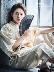 画像2: 【メンズ浴衣】ベージュ麻の葉柄【浴衣３点セット 浴衣/帯/下駄】（OBI-MS-005-wk-5-WR）[YMT] (2)