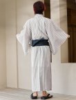 画像19: 【即日発送】【メンズ浴衣】白地にトリコロールカラーのストライプ紳士浴衣【浴衣・帯・下駄セット】 OBI-MS-001-ok-1-NV [YMT] (19)