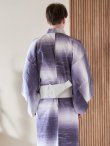 画像5: 【即日発送】【メンズ浴衣】濃淡紫地にボーダーデザインの紳士浴衣【浴衣・帯・下駄セット】（OBI-MS-001-ok-6-W）[YMT] (5)