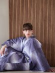 画像8: 【即日発送】【メンズ浴衣】濃淡紫地にボーダーデザインの紳士浴衣【浴衣・帯・下駄セット】（OBI-MS-001-ok-6-W）[YMT] (8)