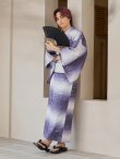 画像8: 【即日発送】【メンズ浴衣】濃淡紫地にボーダーデザインの紳士浴衣【浴衣・帯・下駄セット】 OBI-MS-001-ok-6-W [YMT] (8)