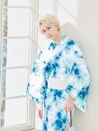 画像7: 【メンズ浴衣】ブルーのタイダイ柄浴衣【浴衣・帯・下駄セット】（OBI-MS-001-ok-6-W）[YMT] (7)