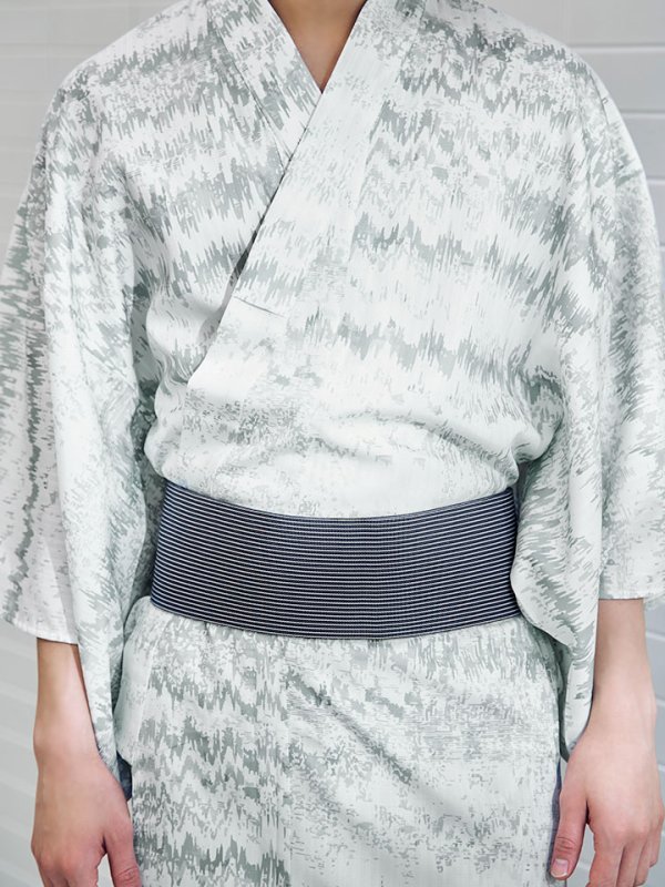 画像13: 【即日発送】グレイッシュニュアンス紳士浴衣 【浴衣３点セット 浴衣/帯/下駄】[YMT] (13)