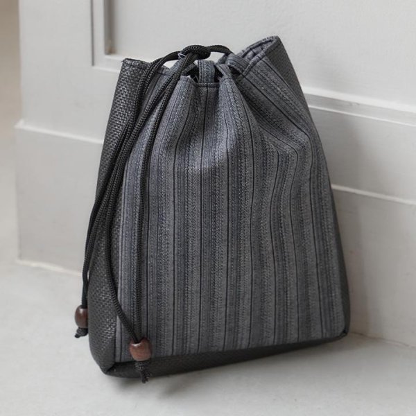 画像2: 【即日発送】【浴衣小物/メンズバッグ】縞模様信玄袋【1カラー】[OF04] (2)