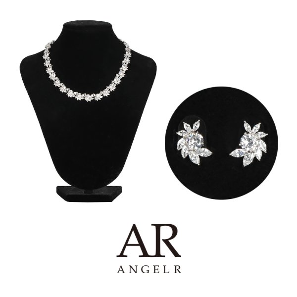 画像6: 【アクセサリー：セット】【ANGEL R/エンジェルアール】ラグジュアリーストーンネックレス&ピアスセット[OF02-U] (6)