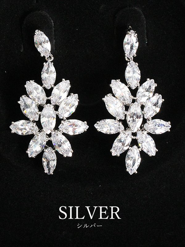 画像3: 【アクセサリー：セット】【ANGEL R/エンジェルアール】ドロップストーンネックレス＆ピアスセット[OF02] (3)