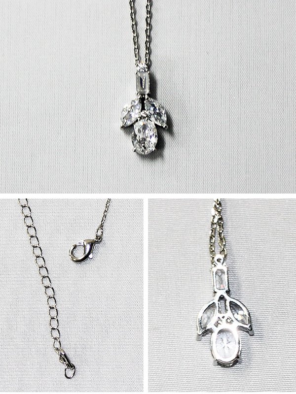 画像3: 【アクセサリー：ネックレス】【ANGEL R/エンジェルアール】リーフフラワーモチーフビジューネックレス[OF02] (3)