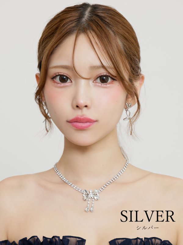 画像2: 【アクセサリー：ネックレス】【ANGEL R/エンジェルアール】エレガントリボンモチーフデザインネックレス[OF02] (2)