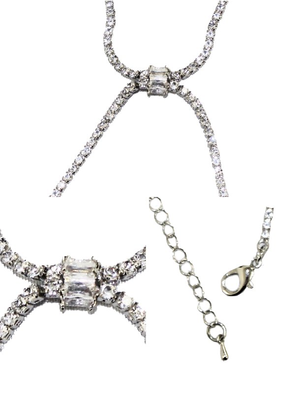 画像3: 【アクセサリー：ネックレス】【ANGEL R/エンジェルアール】シンプルビジューラインネックレス[OF02] (3)