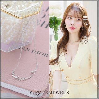 sugar アイボリー ティアードドレス Mサイズ＆ピアス、ネックレス sugar アイボリー ティアードドレス Mサイズ＆ピアス、ネックレス