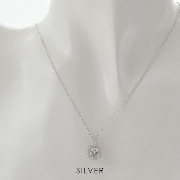 画像2: 【アクセサリー：ネックレス】スクエアモチーフネックレス【1カラー】[OF2] (2)