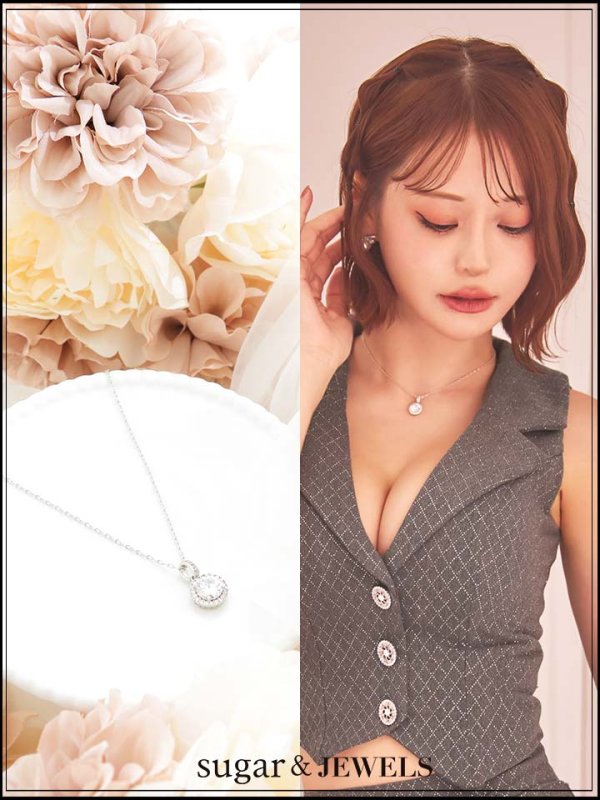 画像1: 【アクセサリー：ネックレス】ラウンドストーンネックレス【1カラー】[OF03] (1)