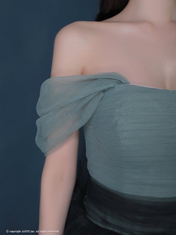 画像6: 【couture an/クチュールアン】オフショル/ グラデーション/ シフォン/ フリル/ スピンドル/ Aライン/ プリンセス/ ロングドレス/ キャバドレス long[OF05] (6)